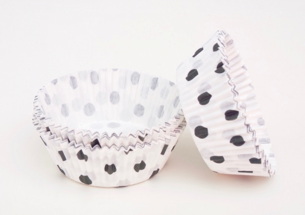 Cupcakes paper cup 60 pieces, white / black pointed at sweetART